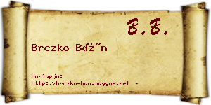 Brczko Bán névjegykártya